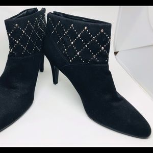 IMPO Black Suede High Heel Booties